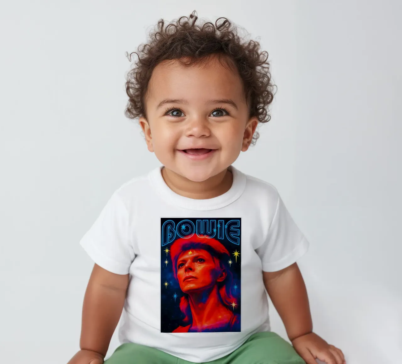 Studio B David Bowie - Non-Flocked Blacklight maglietta neonato da DGUnder