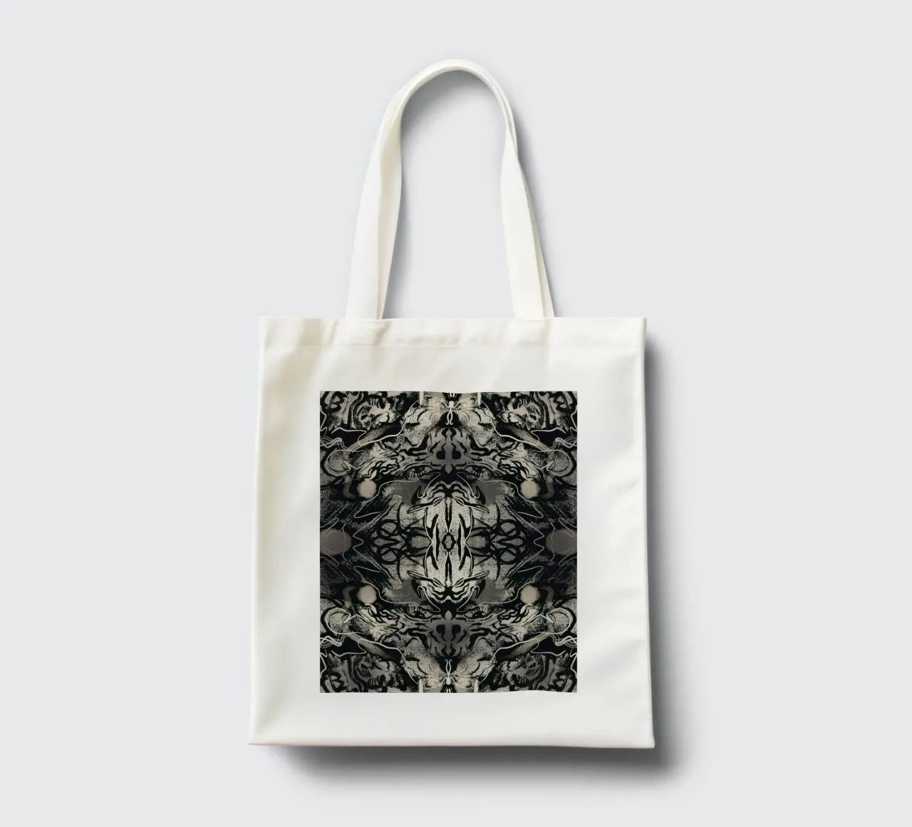 Rorschach 07 in bianco e nero borsa in juta da Little Dean