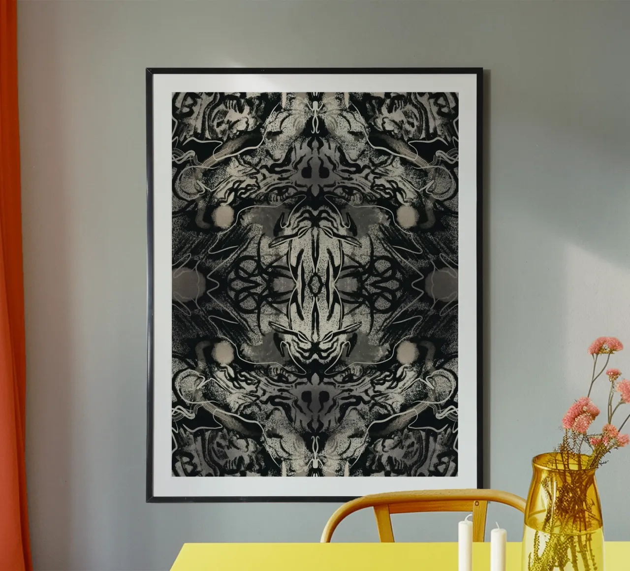 Rorschach 07 in bianco e nero poster da Little Dean
