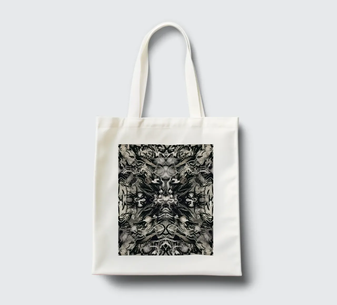 Rorschach 08 in bianco e nero borsa in juta da Little Dean
