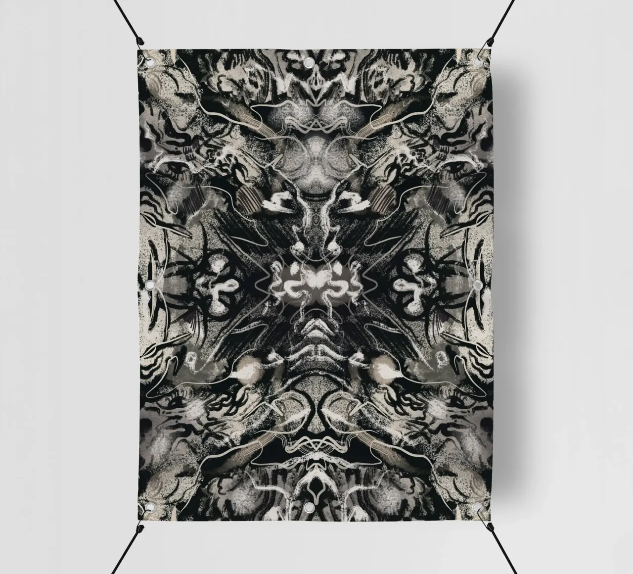 Rorschach 08 in bianco e nero telo in pvc da Little Dean