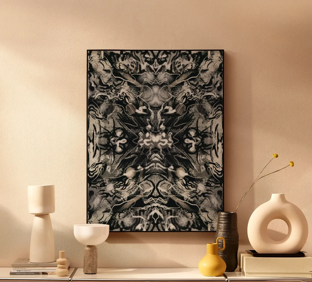 Rorschach 08 in bianco e nero plexiglass da Little Dean