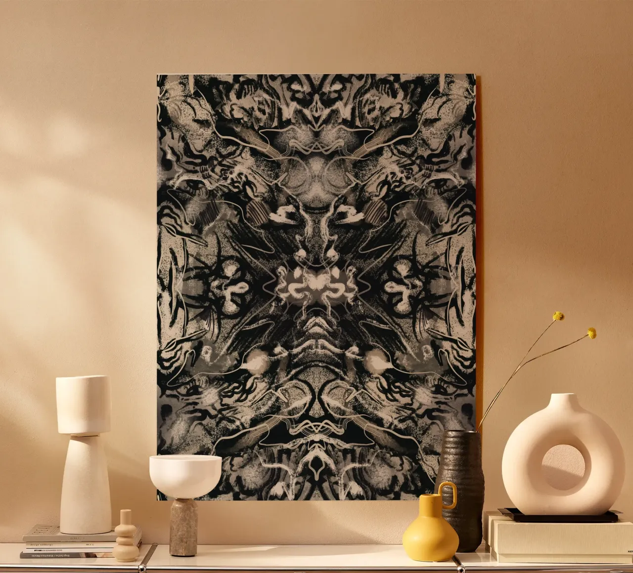Rorschach 08 in bianco e nero plexiglass da Little Dean