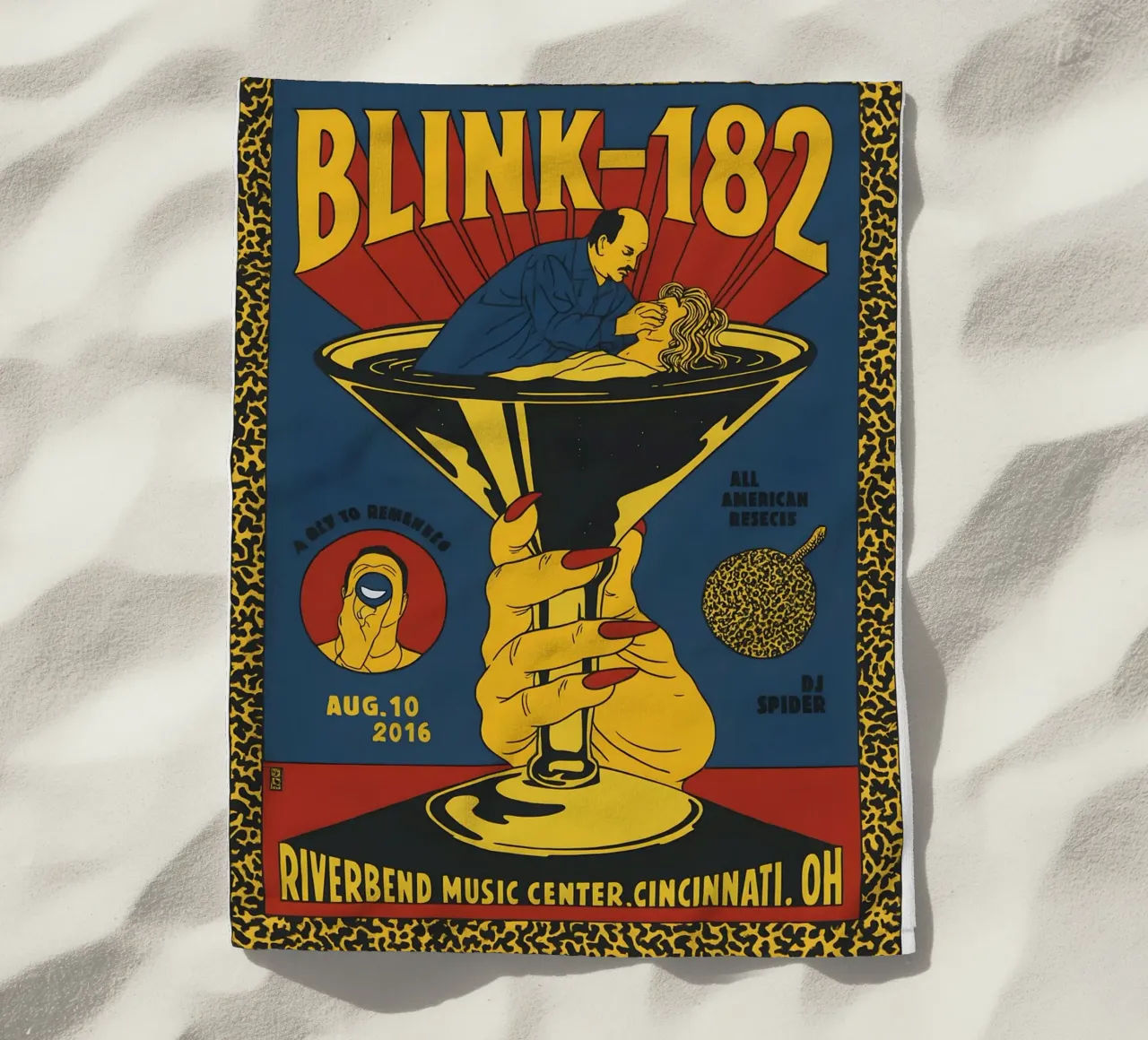 TONFON Blink Poster & 182 Riverbend Music Center Cincinnati telo mare da DGUnder