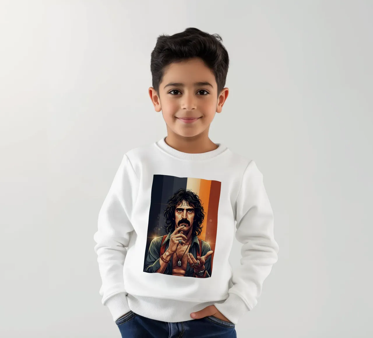 Frank Zappa rebel kids sweatshirt by Lembayung art
