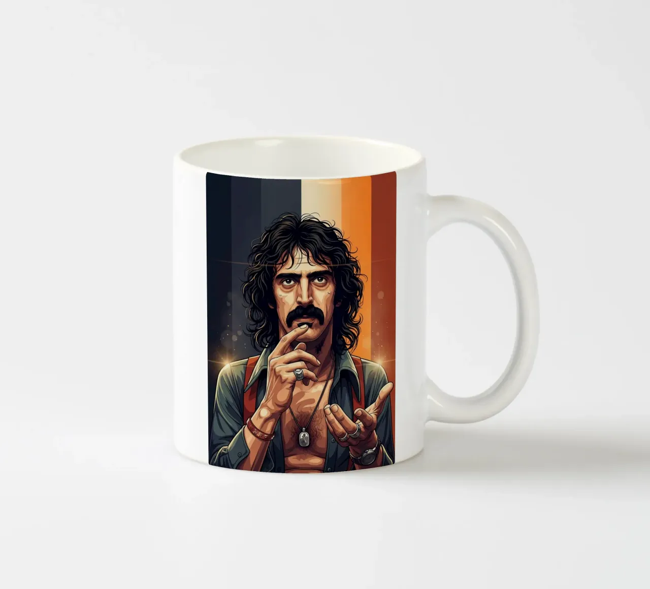 Frank Zappa rebel ceramic mug by Lembayung art