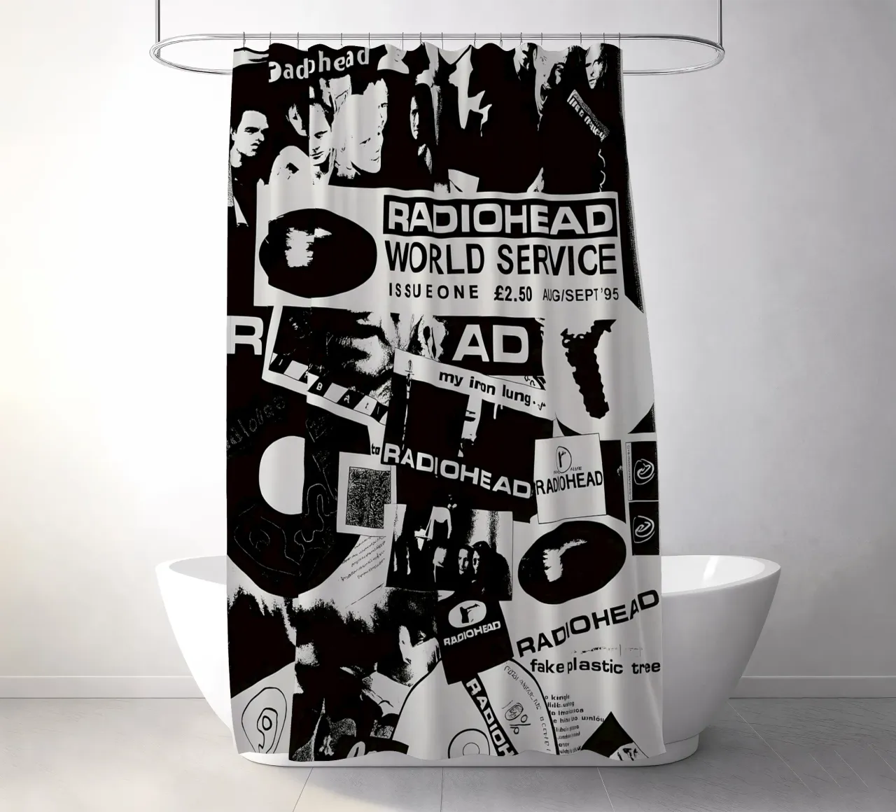 TONN Radiohead Poster Vintage Music Posters for Room shower curtain by DGUnder