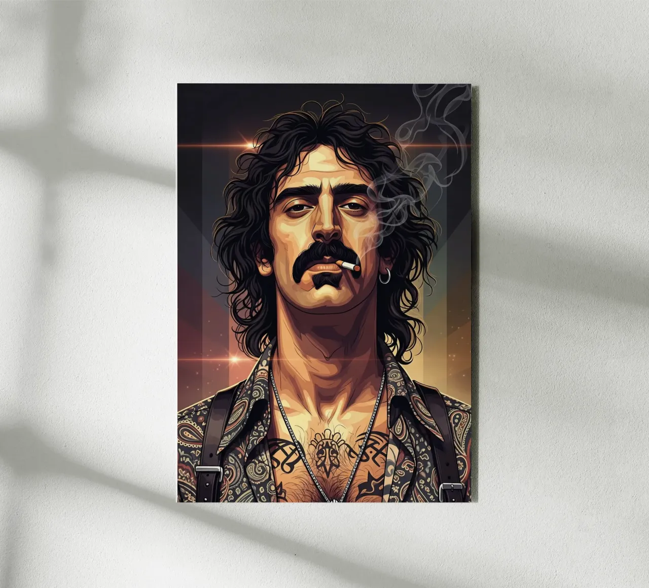 Frank Zappa smoking alu-dibond by Lembayung art