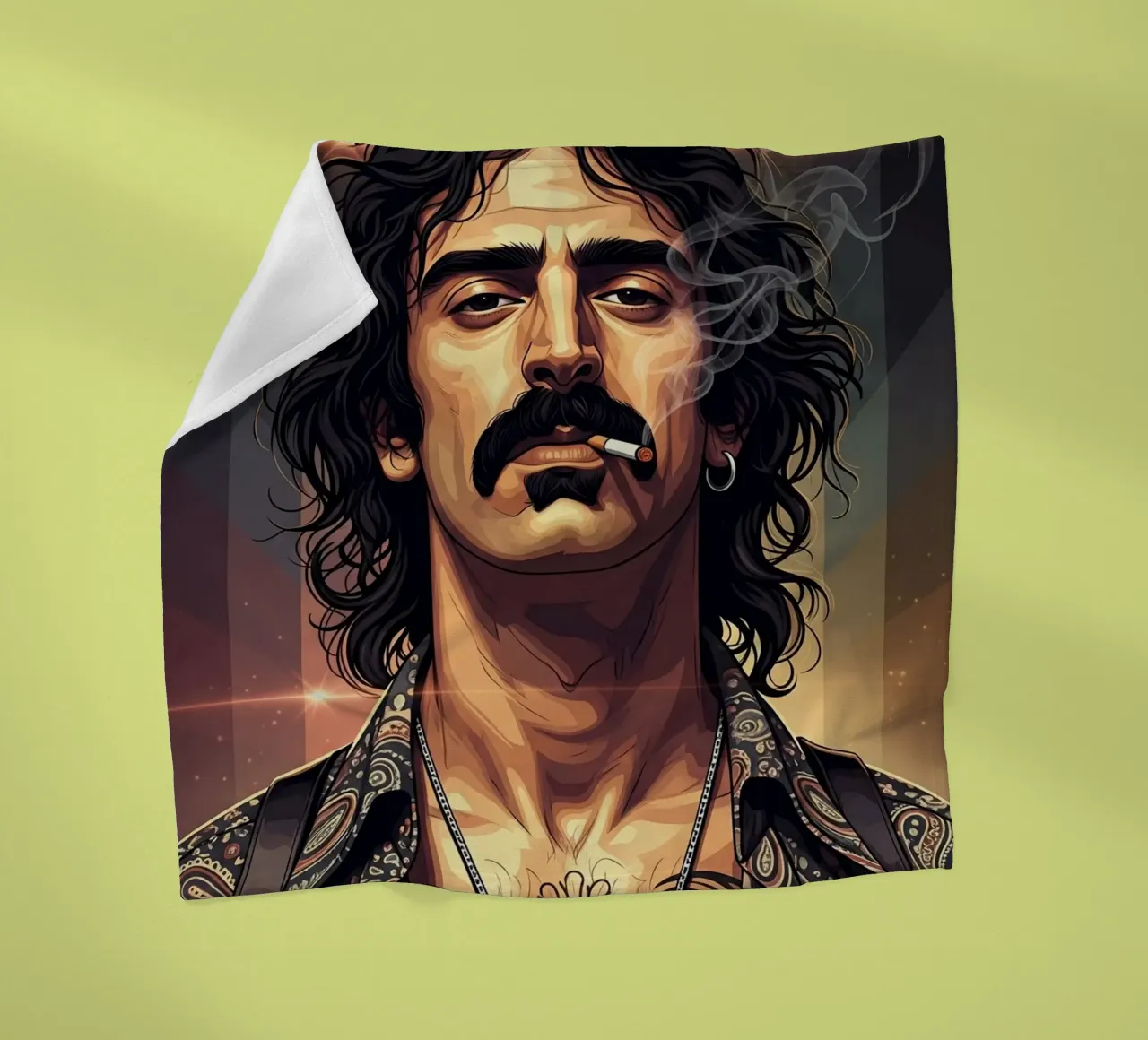 Frank Zappa smoking fleece blanket by Lembayung art