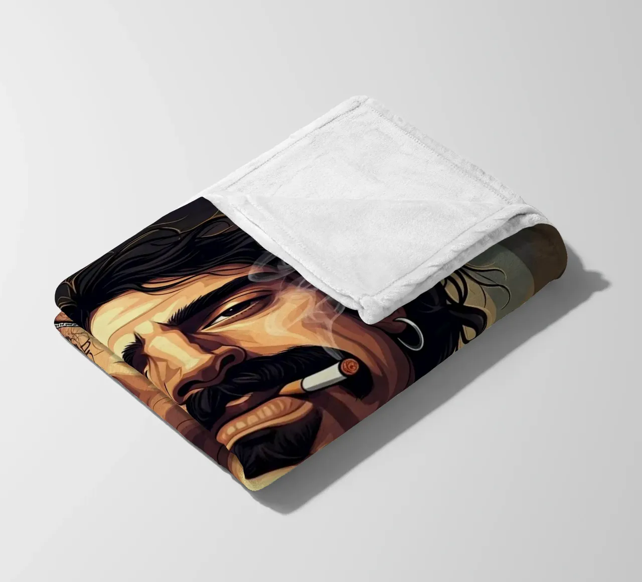 Frank Zappa smoking fleece blanket by Lembayung art