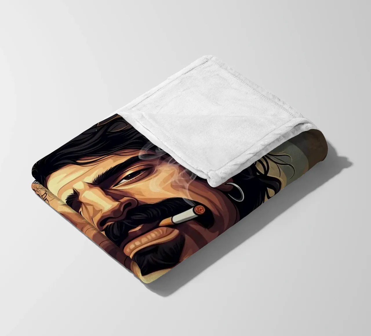 Frank Zappa smoking fleece blanket by Lembayung art