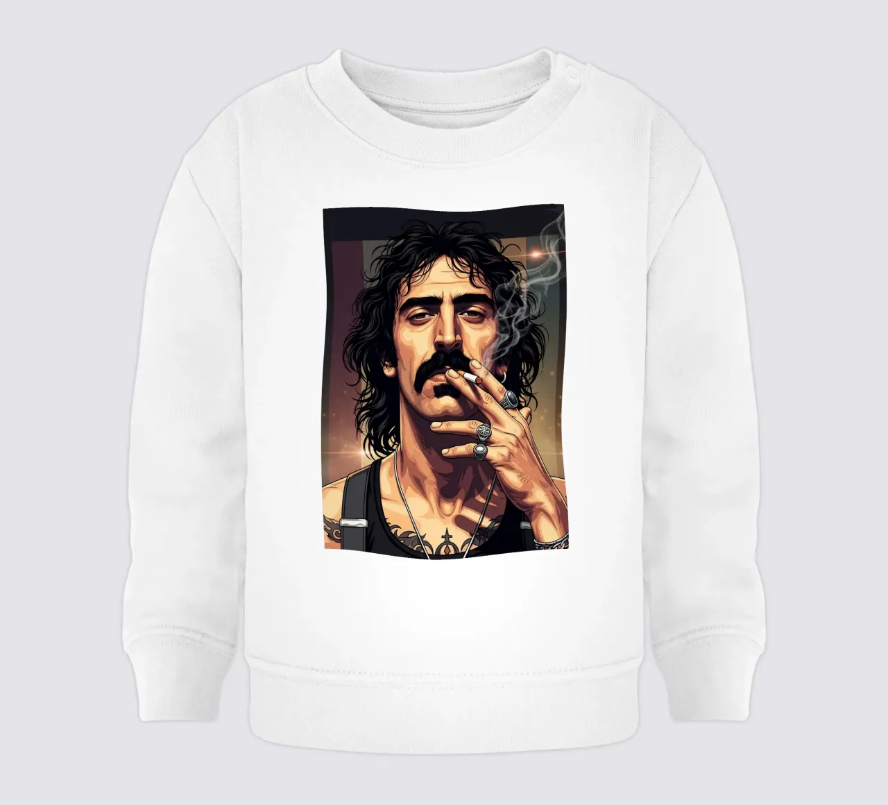 Frank Zappa smoking with rebel style felpa neonato da Lembayung art