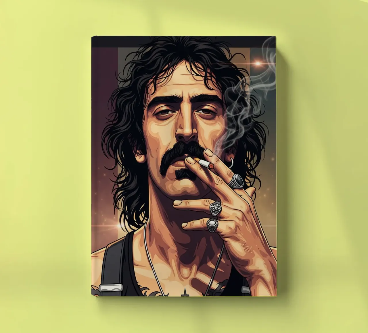 Frank Zappa smoking with rebel style diario da Lembayung art
