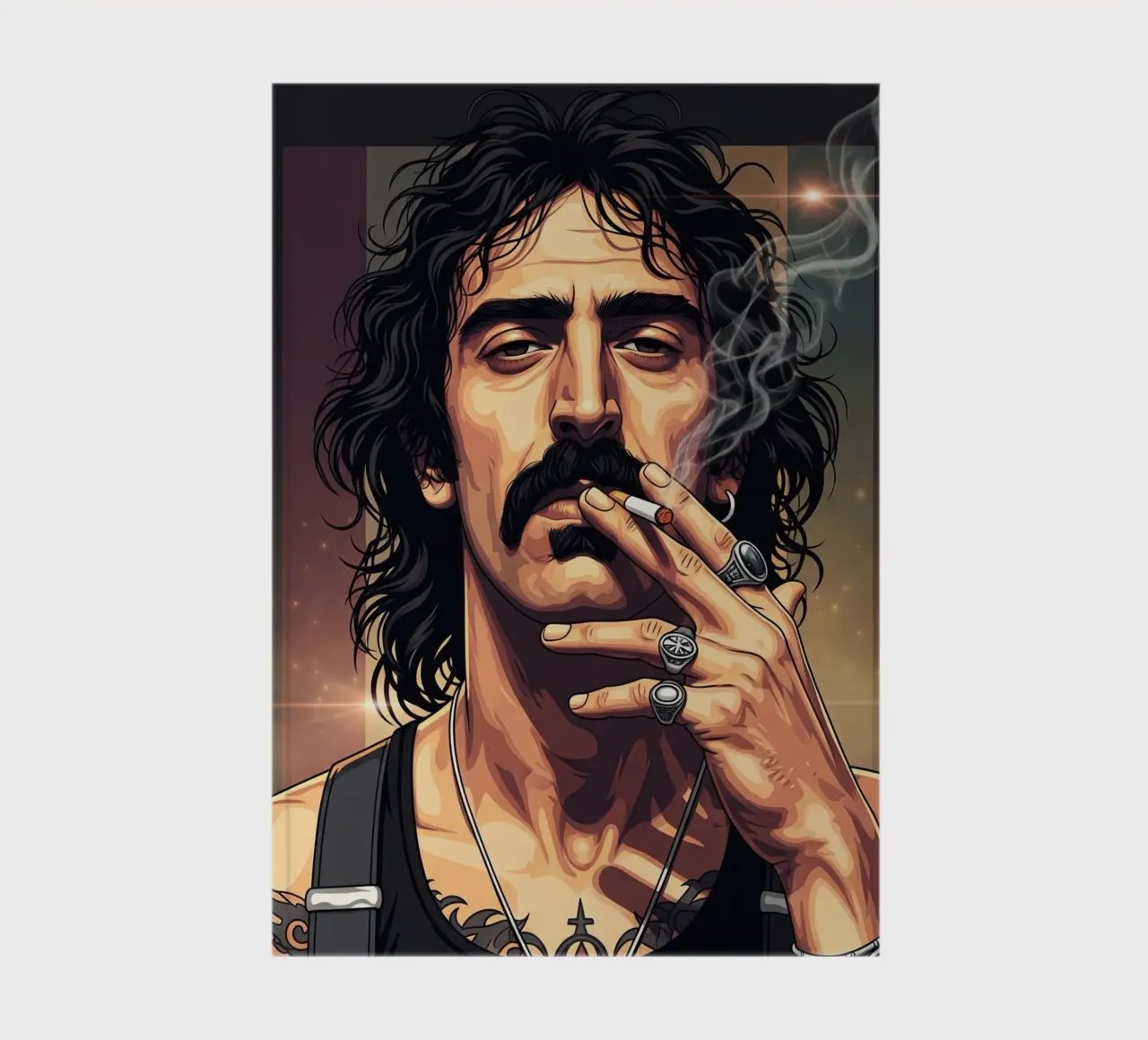 Frank Zappa smoking with rebel style diario da Lembayung art