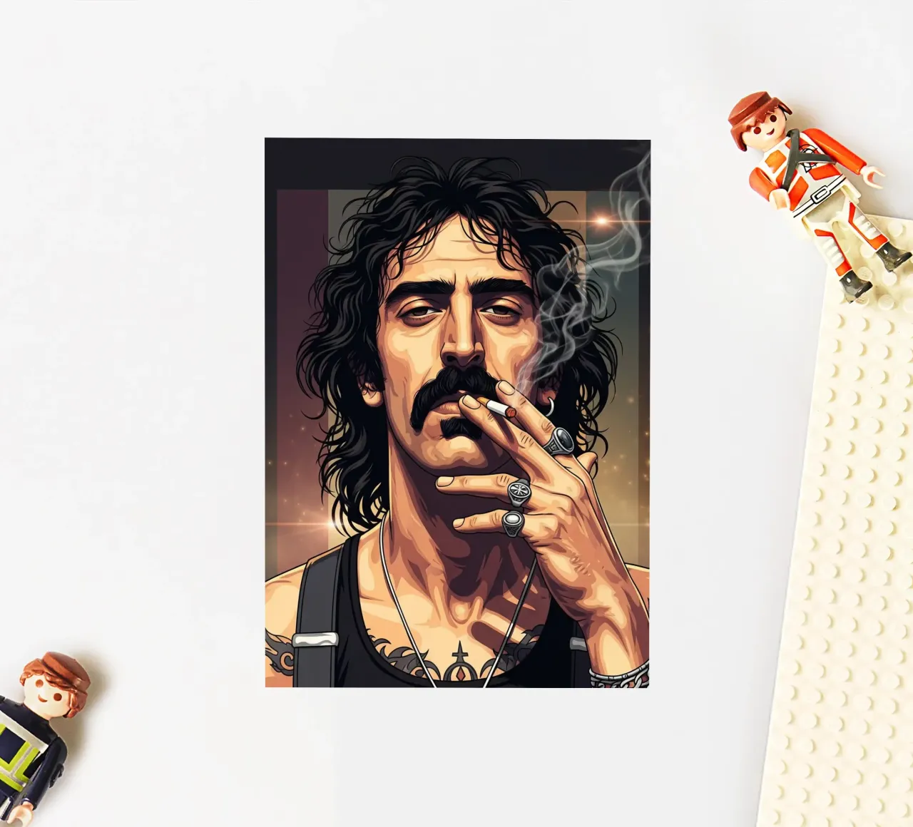 Frank Zappa smoking with rebel style sticker by Lembayung art