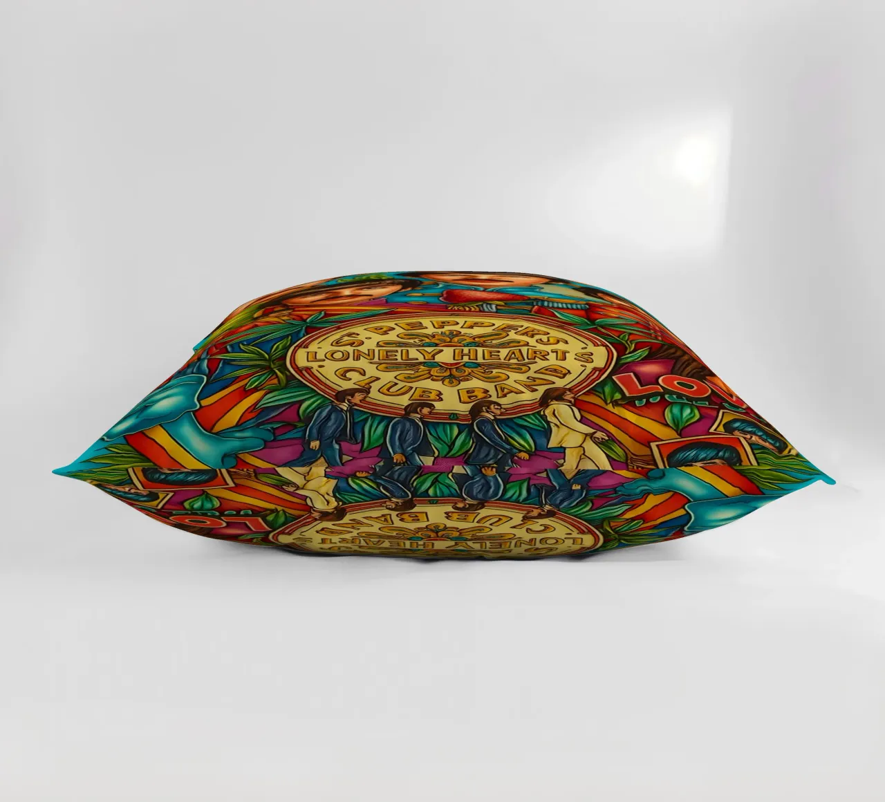 The Beatles - Sgt. Pepper_s Band - Music Poster Print decorative cushion by DGUnder