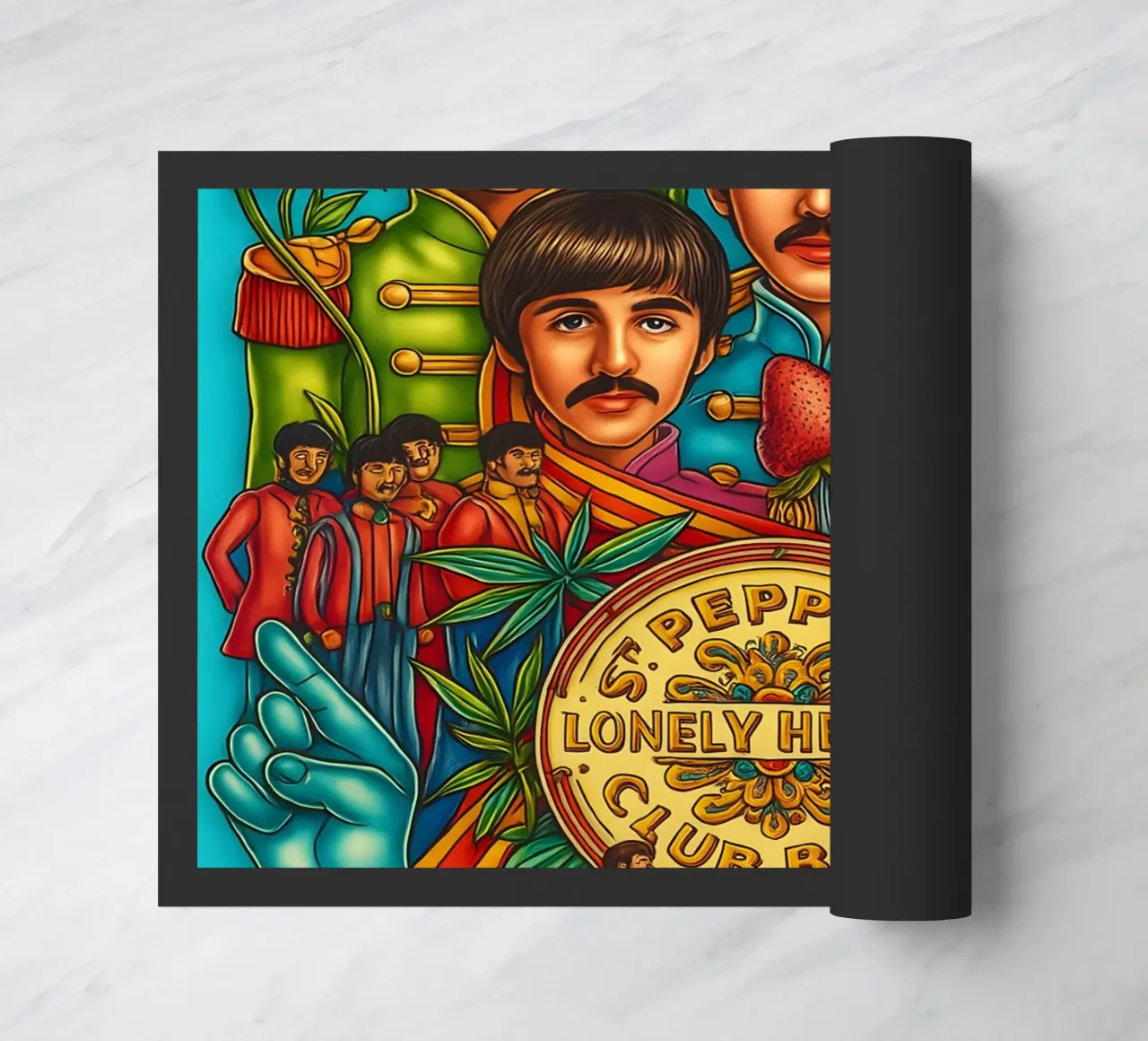 The Beatles - Sgt. Pepper_s Band - Music Poster Print doormat by DGUnder