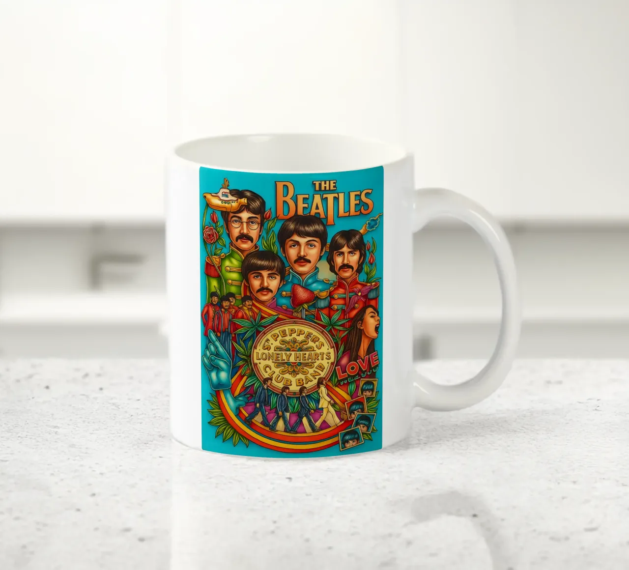 The Beatles - Sgt. Pepper_s Band - Music Poster Print ceramic mug by DGUnder