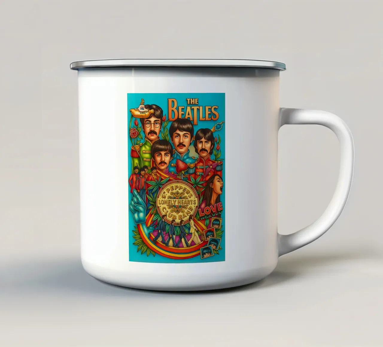 The Beatles - Sgt. Pepper_s Band - Music Poster Print tazza in smalto da DGUnder