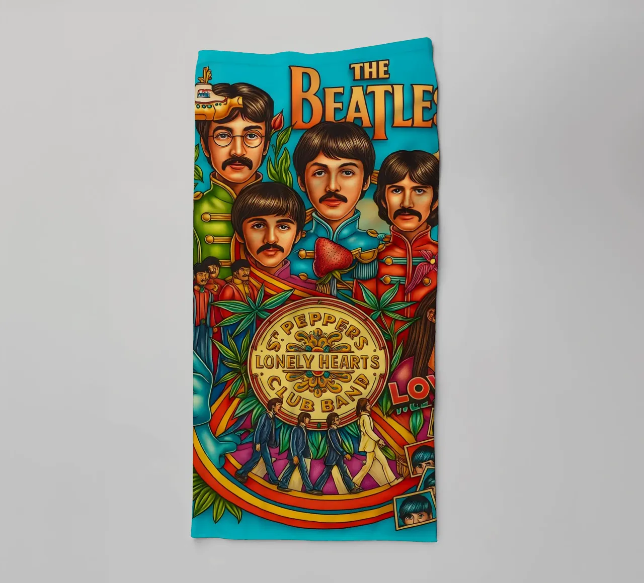 The Beatles - Sgt. Pepper_s Band - Music Poster Print towel by DGUnder