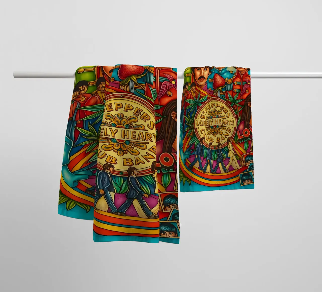 The Beatles - Sgt. Pepper_s Band - Music Poster Print towel by DGUnder