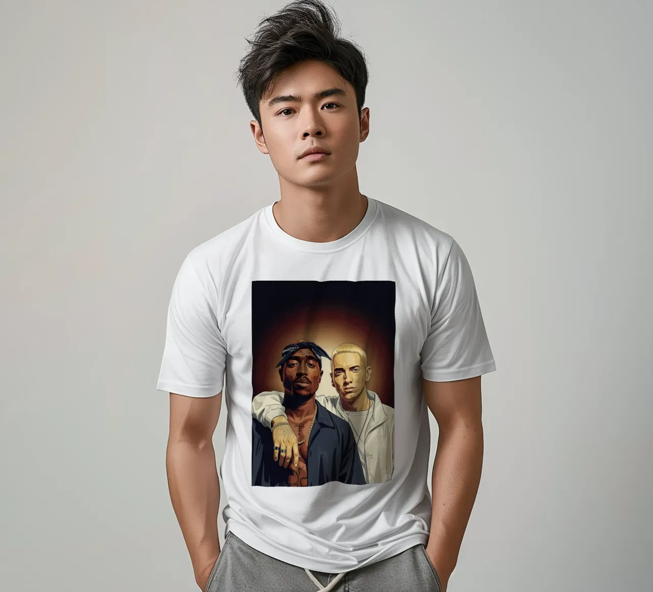Tupac Shakur and Eminem t-shirt da Lembayung art