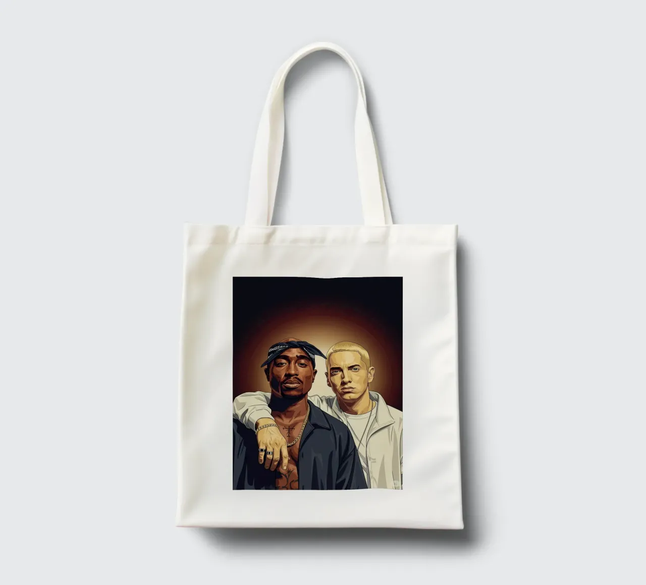 Tupac Shakur and Eminem borsa in juta da Lembayung art