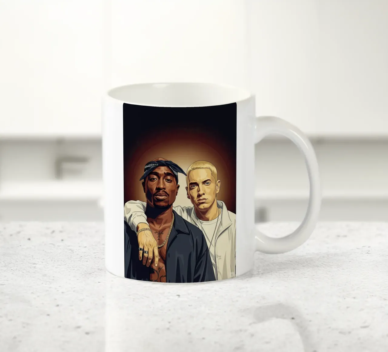 Tupac Shakur and Eminem tazza in ceramica da Lembayung art