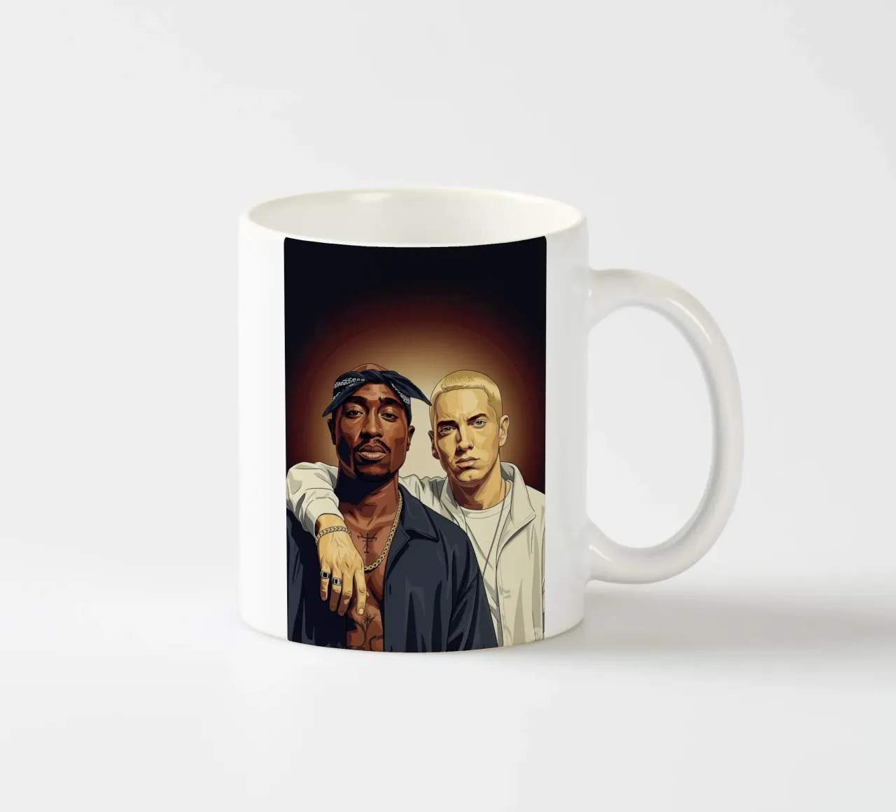 Tupac Shakur and Eminem tazza in ceramica da Lembayung art