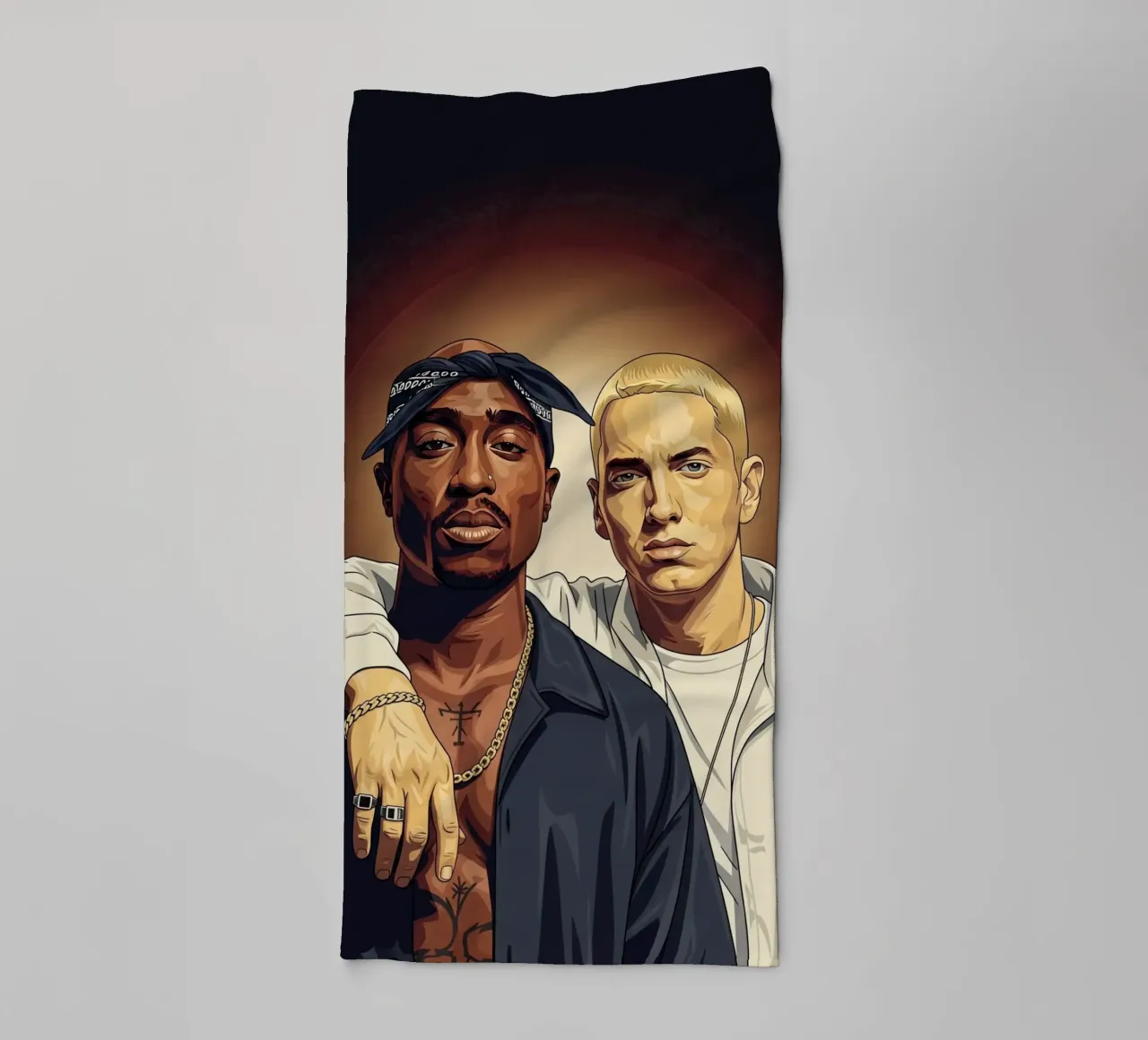 Tupac Shakur and Eminem asciugamano da bagno da Lembayung art