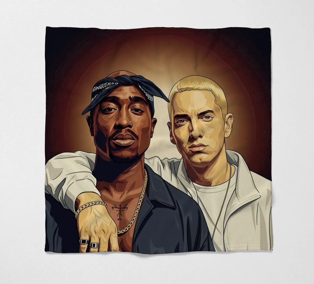 Tupac Shakur and Eminem coperta in pile da Lembayung art