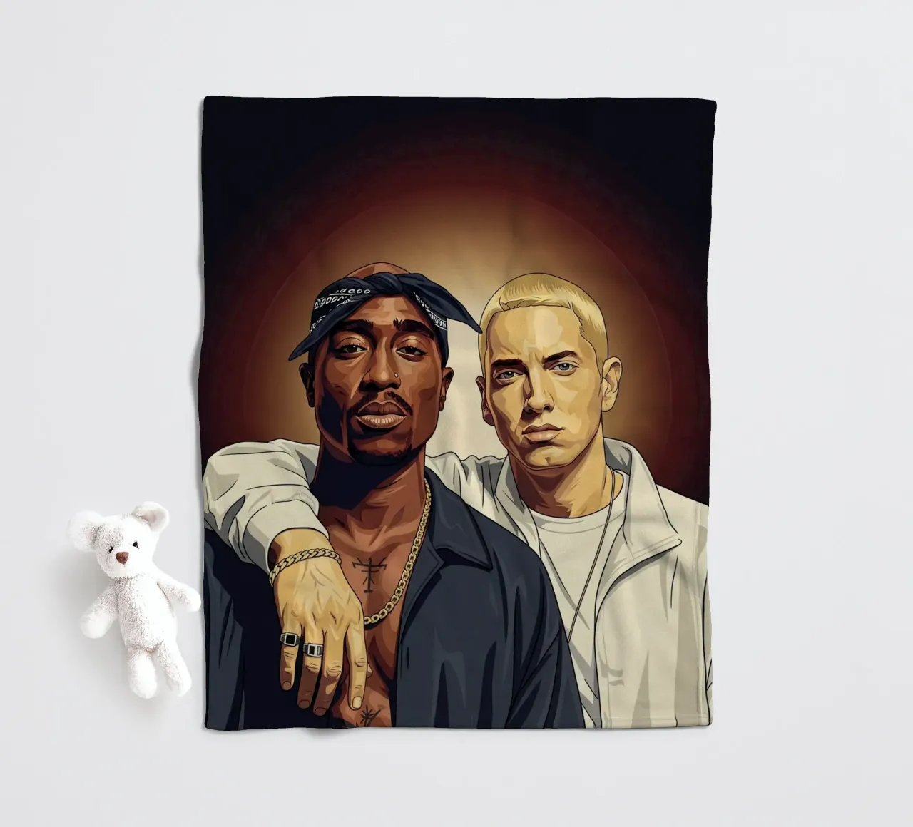 Tupac Shakur and Eminem coperta in pile da Lembayung art
