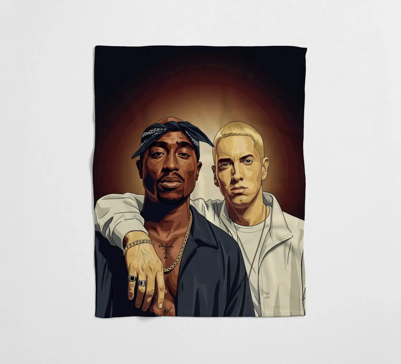 Tupac Shakur and Eminem coperta in pile da Lembayung art