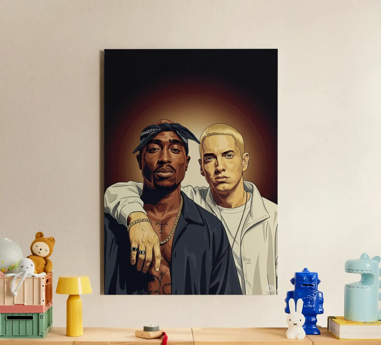 Tupac Shakur and Eminem alluminio dibond da Lembayung art