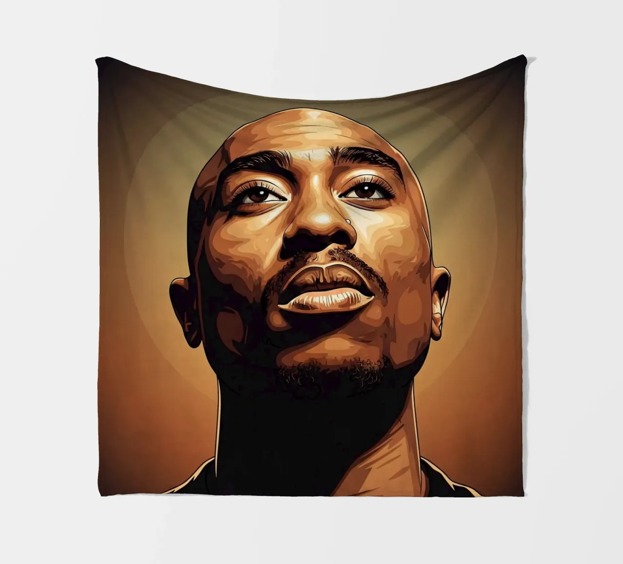 Tupac Shakur portrait coperta in pile da Lembayung art