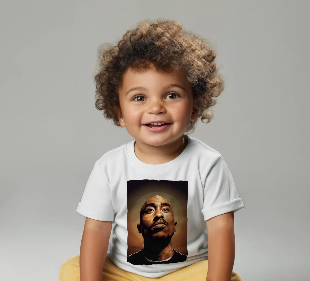 Tupac Shakur portrait maglietta neonato da Lembayung art