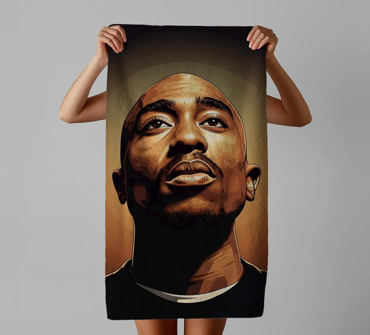 Tupac Shakur portrait asciugamano da bagno da Lembayung art