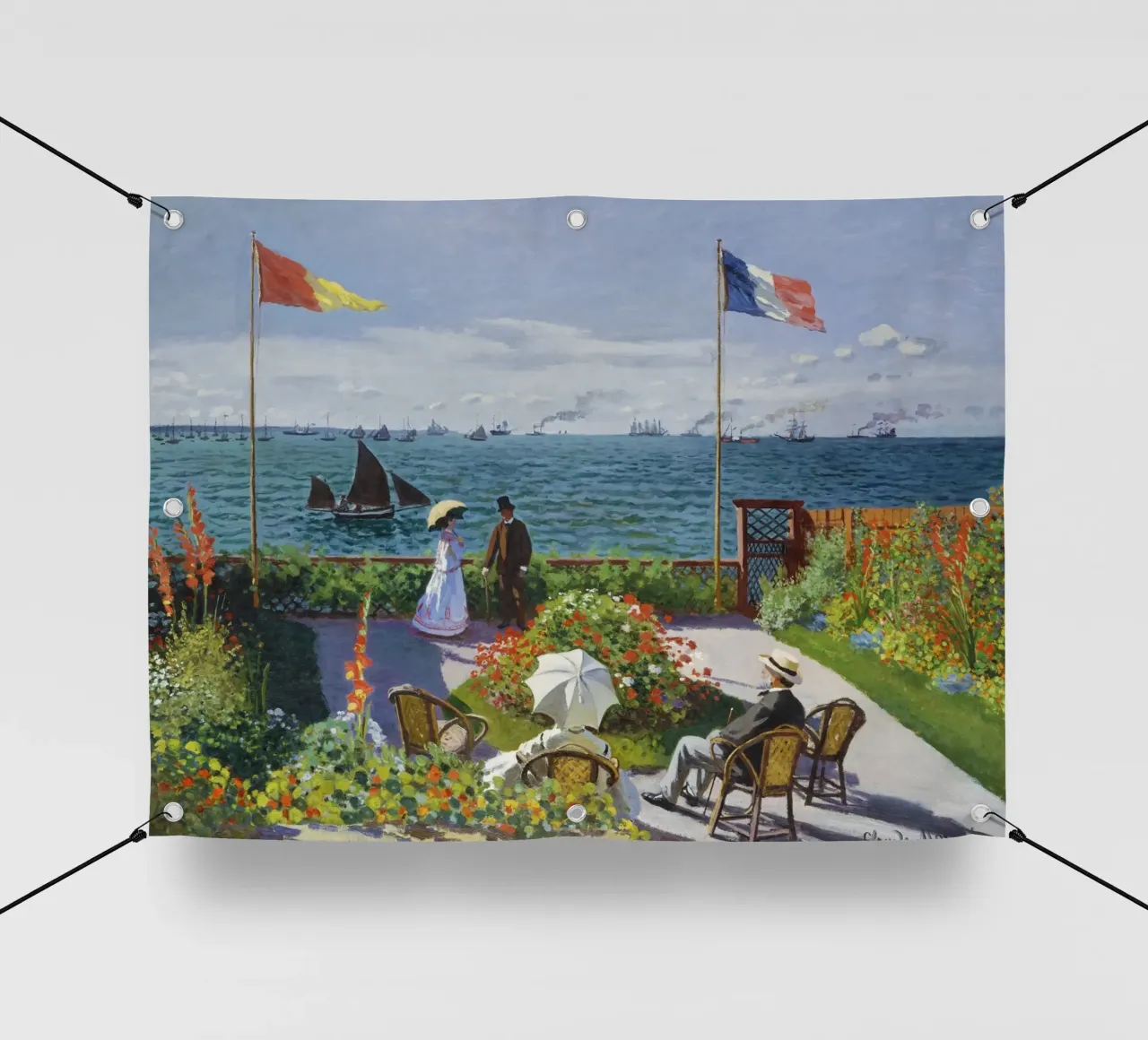 Garden at Sainte-Adresse by Claude Monet pvc cover by Monet Art Prints