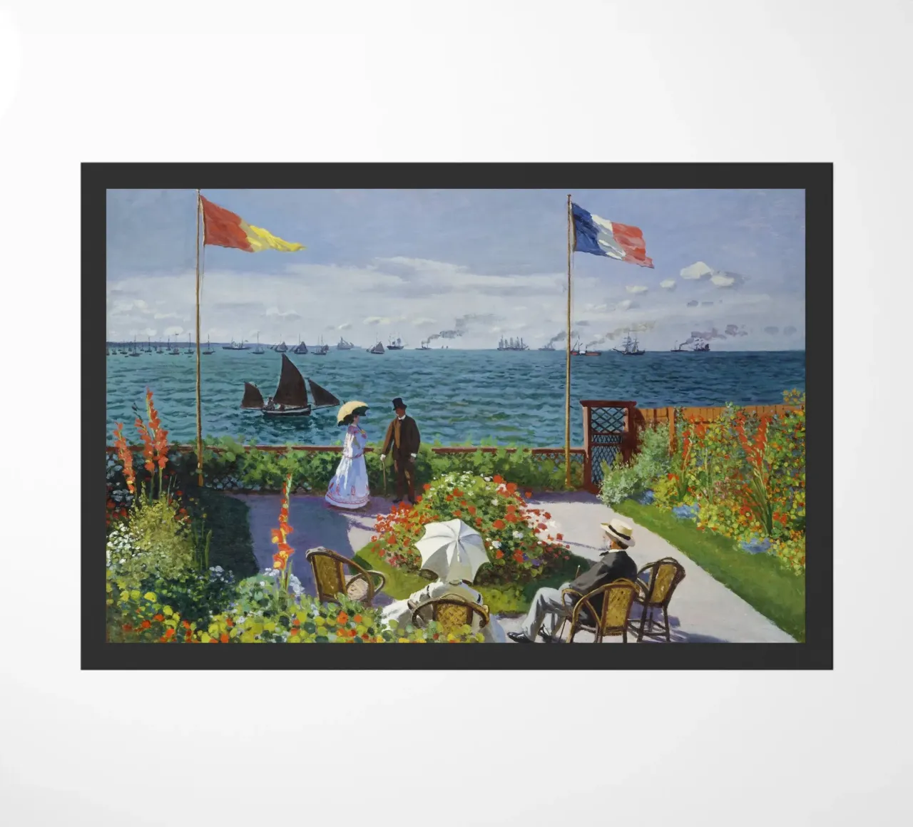 Garden at Sainte-Adresse by Claude Monet doormat by Monet Art Prints