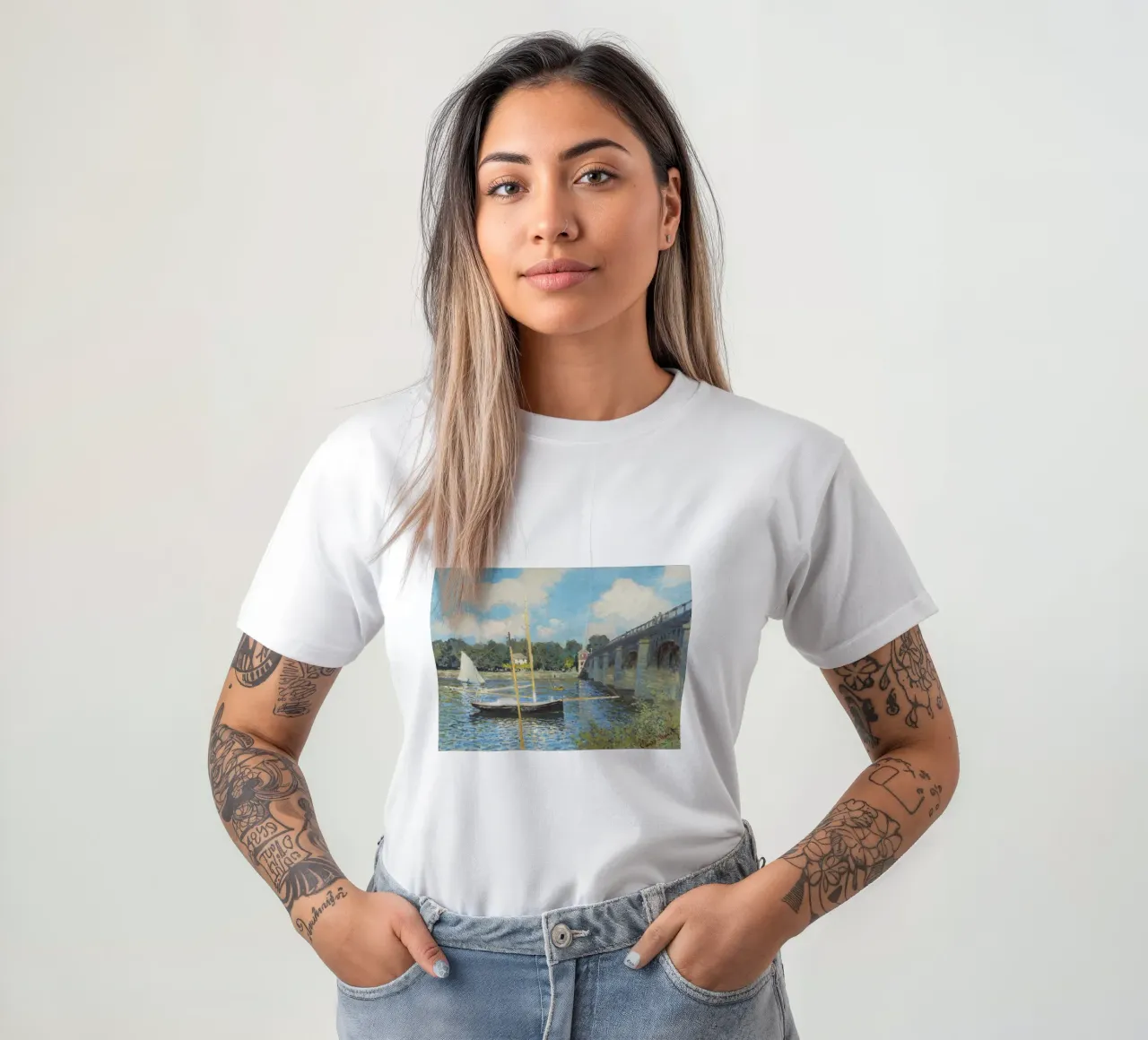 Il ponte di Argenteuil (1874) di Claude Monet i t-shirt da Monet Art Prints