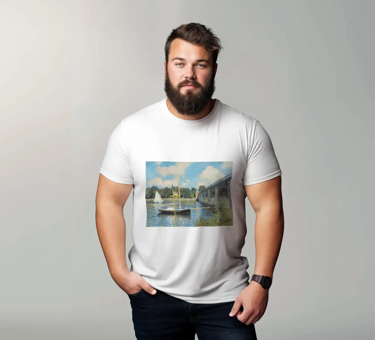 Il ponte di Argenteuil (1874) di Claude Monet i t-shirt da Monet Art Prints
