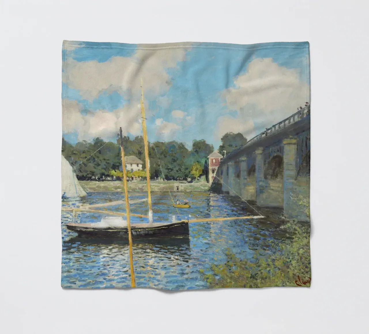 Il ponte di Argenteuil (1874) di Claude Monet i coperta in pile da Monet Art Prints