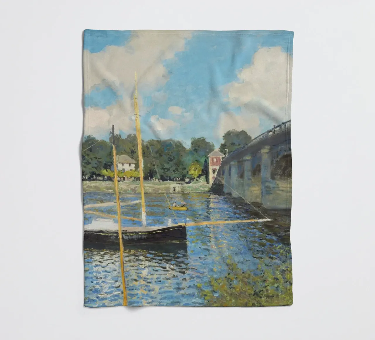 Il ponte di Argenteuil (1874) di Claude Monet i coperta in pile da Monet Art Prints