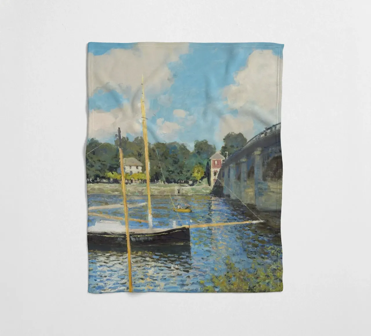 Il ponte di Argenteuil (1874) di Claude Monet i coperta in pile da Monet Art Prints