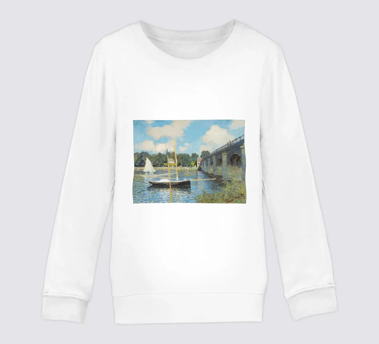 Il ponte di Argenteuil (1874) di Claude Monet i felpa bambino da Monet Art Prints