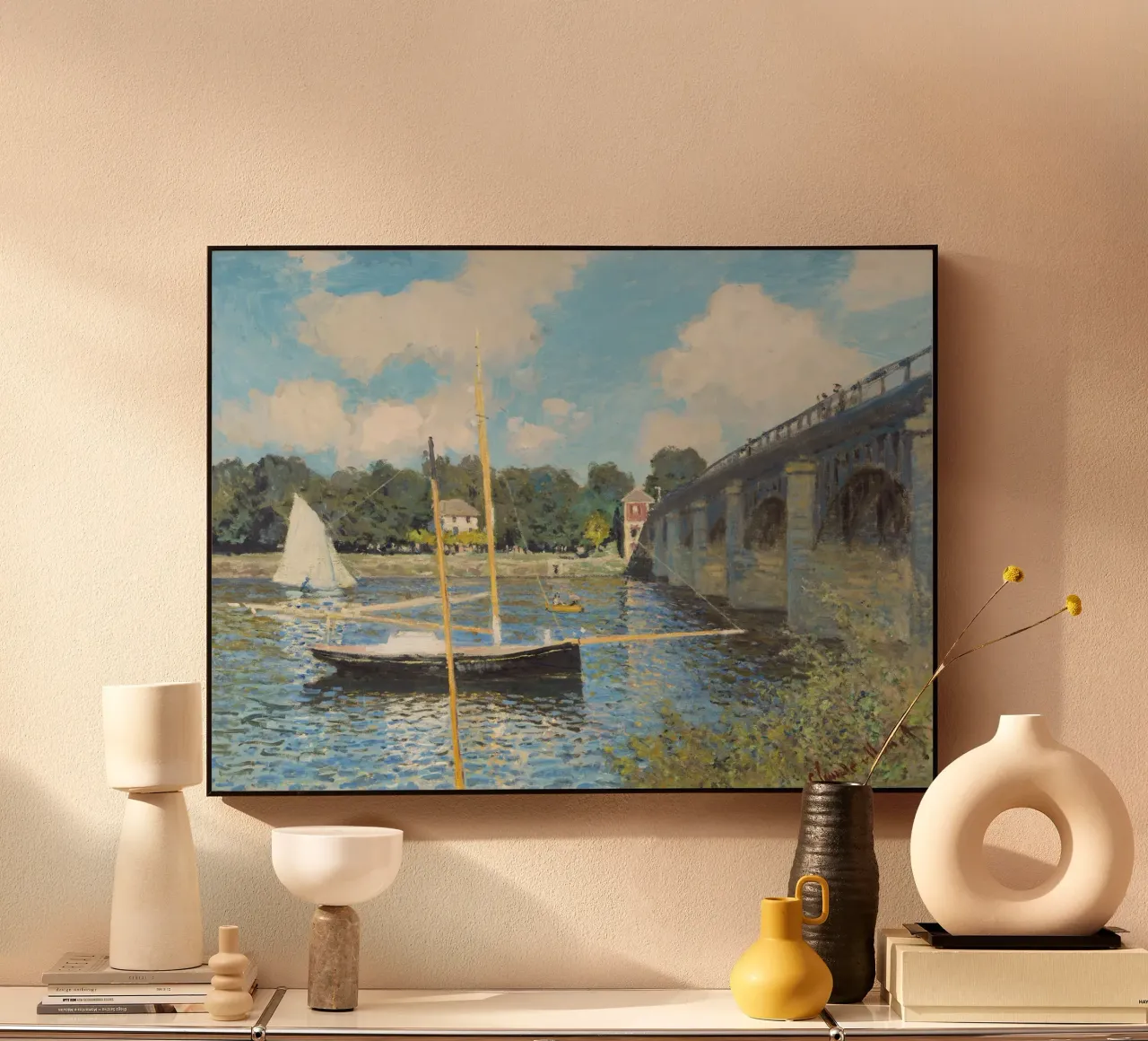 Il ponte di Argenteuil (1874) di Claude Monet i alluminio dibond da Monet Art Prints
