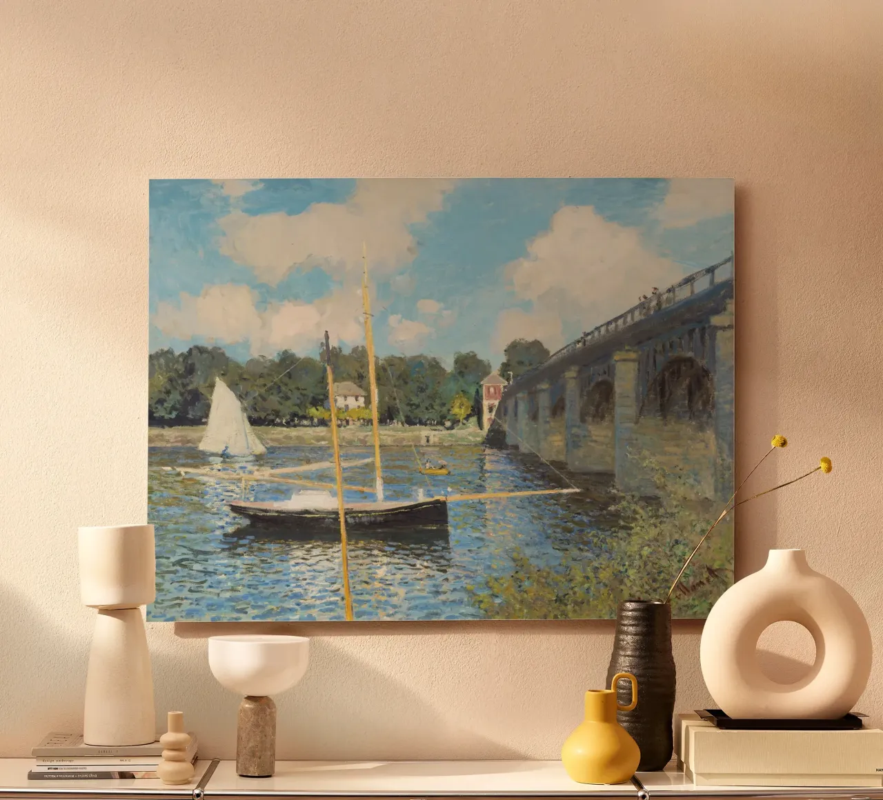 Il ponte di Argenteuil (1874) di Claude Monet i alluminio dibond da Monet Art Prints