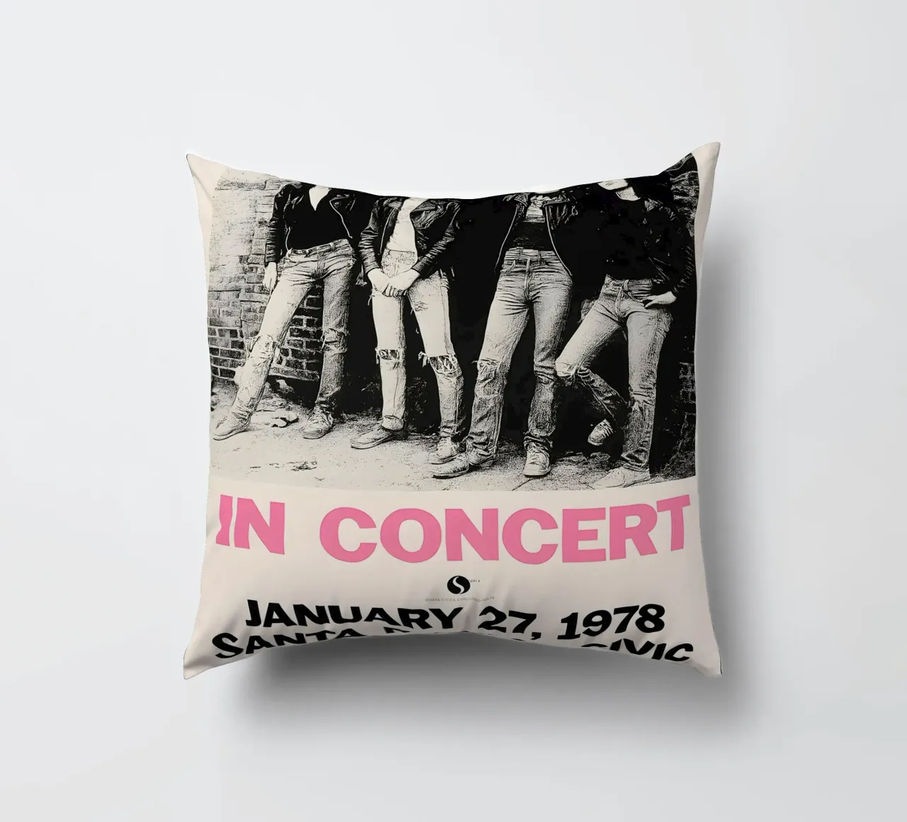 The Ramones Rocket to Russia Sire Records 1978 decorative cushion by DGUnder