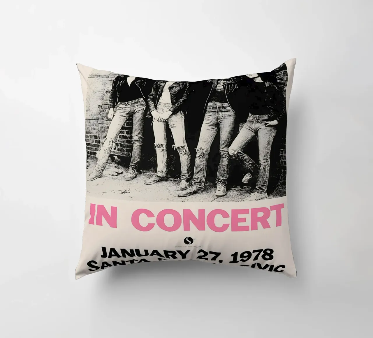 The Ramones Rocket to Russia Sire Records 1978 decorative cushion by DGUnder