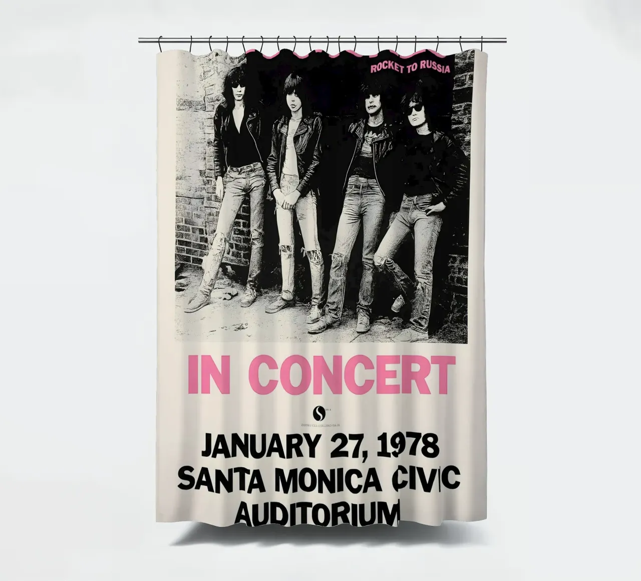 The Ramones Rocket to Russia Sire Records 1978 shower curtain by DGUnder